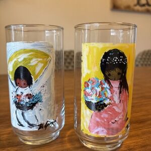 Vintage 1980's Southwest Children Of The Southwest Degrazia Glasses - Qty 2
